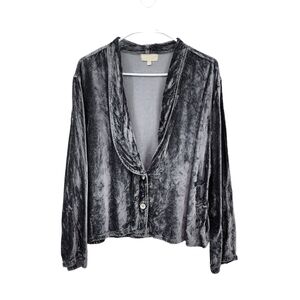 J. Jill Gray Velvet Buttoned Blazer
